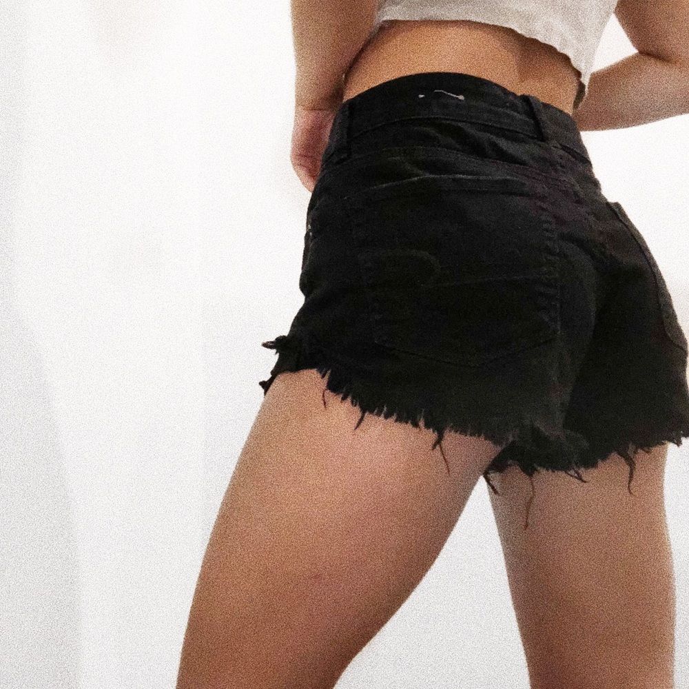 American eagle black high rise shorts